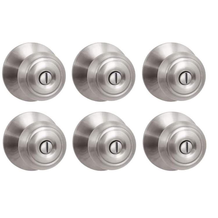 Defiant Hartford Satin Nickel Bed/Bath Door Knob Contractor Pack (6-Pack)