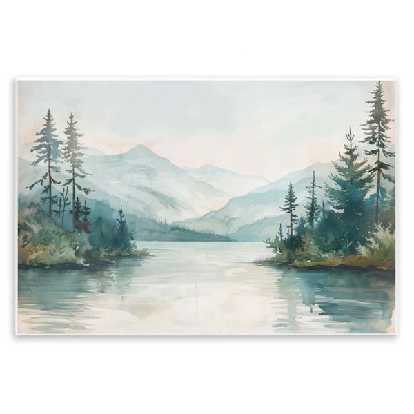 Stupell Industries Mountain Lake in Springtime by LSR Design Studio Unframed Nature Graphic Art Print 13 in. x 19 in.