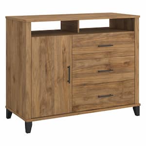 Somerset 3 Drawer Dresser and Bedroom TV Stand in Fresh Walnut