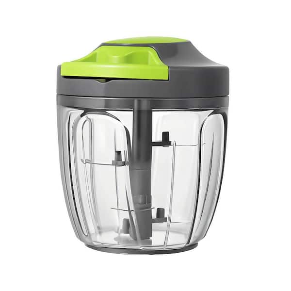 Manual Food Processor Vegetable Chopper Hand Pull String Garlic Mincer Onion Cutter 900 ml Gray Portable