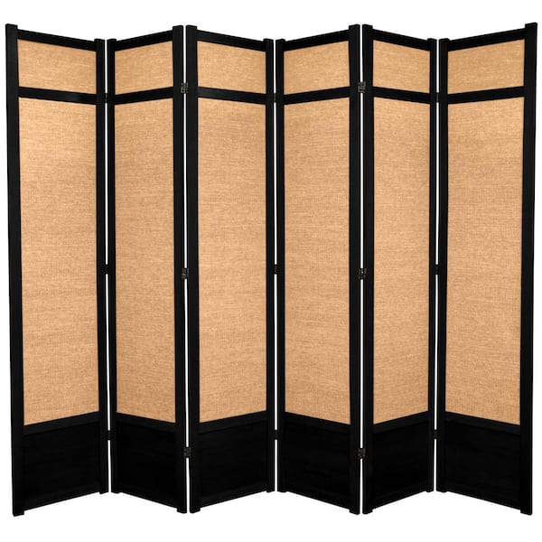 Oriental Furniture 7 ft. Black 6-Panel Room Divider