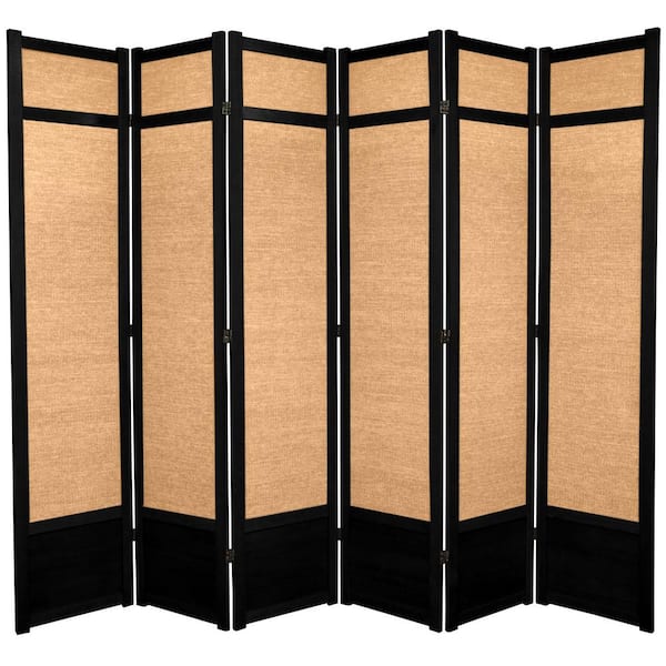 7 ft. Black 6-Panel Room Divider