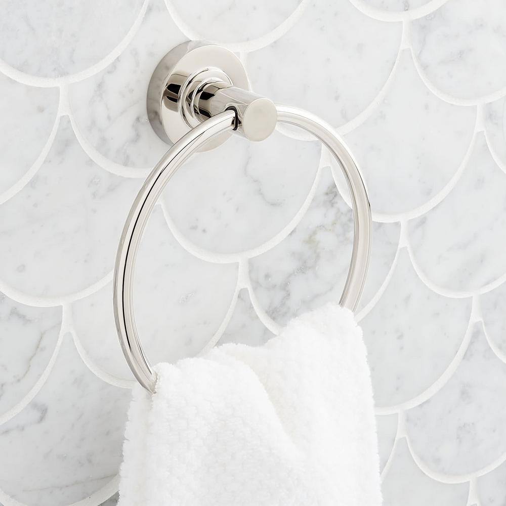 Polished Nickel Round Wall Mounted Towel Ring