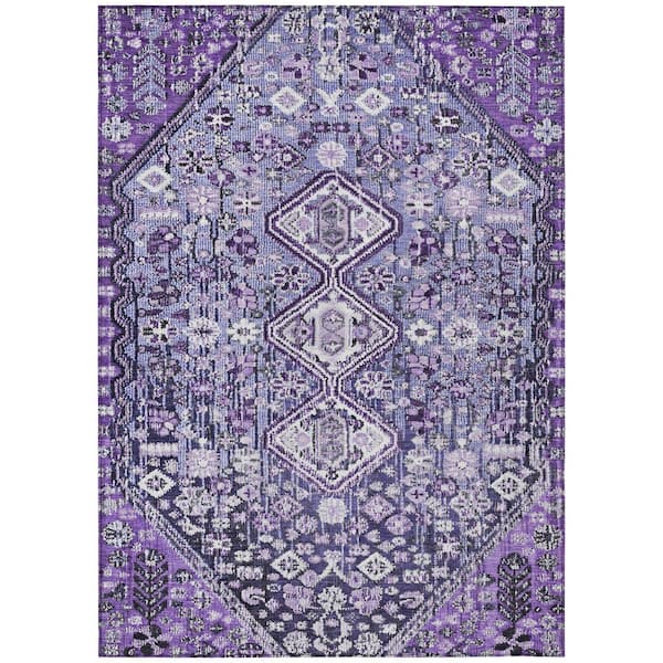 Chantille Machine Washable Indoor/Outdoor Abstract ACN1834 Purple 5 ft. x 7 ft. 6 in. Accent Rug