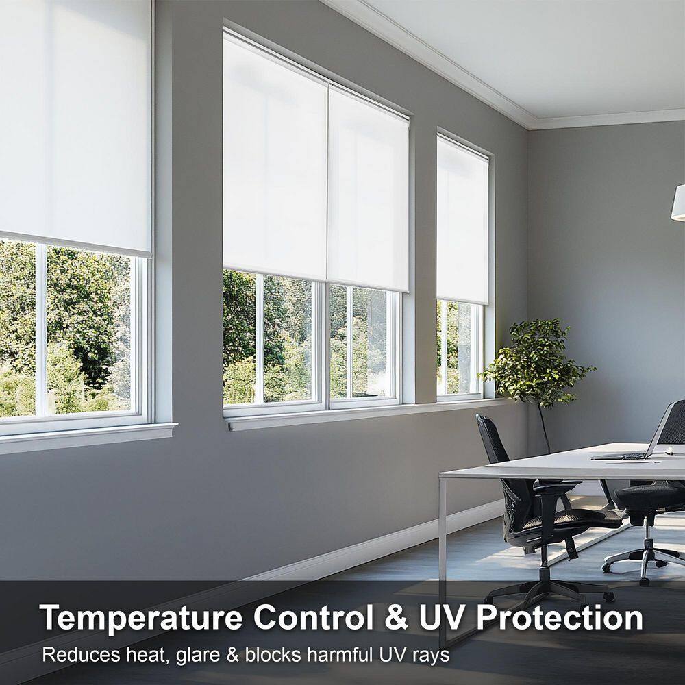 Urban White Cordless Light Filtering Fabric Roller Shade 35" x 72"
