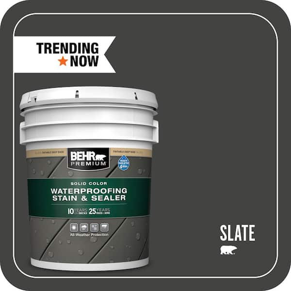 5 gal. #SC-102 Slate Solid Color Waterproofing Exterior Wood Stain and Sealer