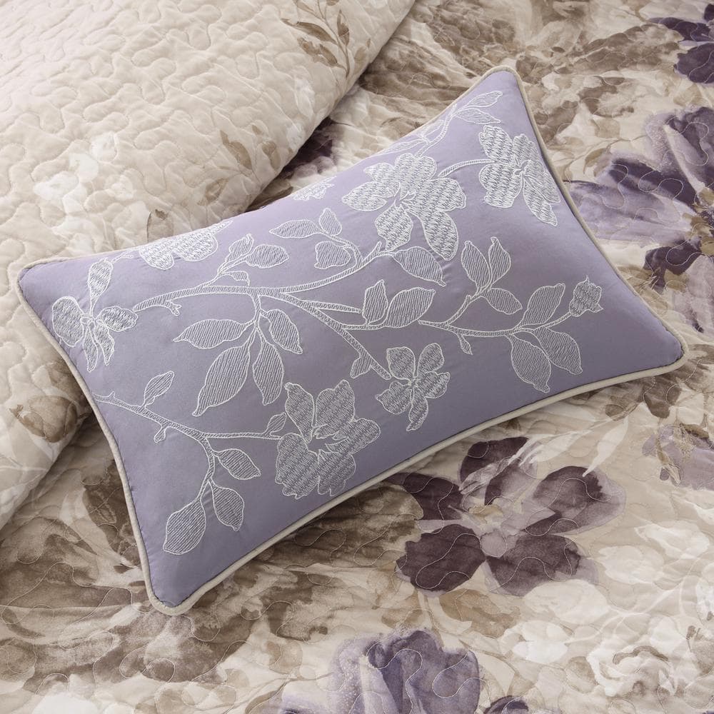 Ivory and Taupe King Microfiber Reversible Quilt Set