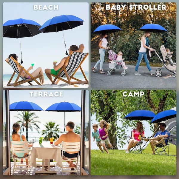 Angel Sar 2-Pack 3.2 ft. 360 ° Adjustable Chair Umbrella with