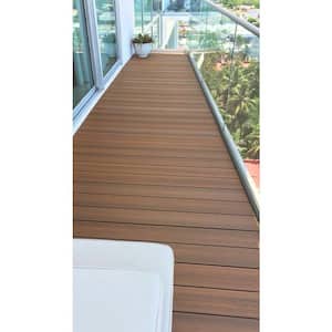 UltraShield Natural Voyager Series 1 in. x 6 in. x 8 ft. Peruvian Teak Hollow Composite Decking Board (10-Pack)