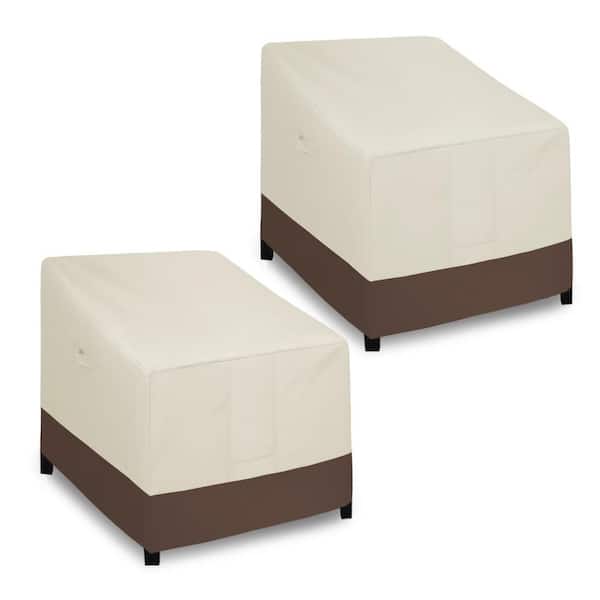 Unbranded Waterproof Outdoor Lounge Chair Cover, Patio Couch Cover, Outdoor Furniture Cover, (2-Pack-35Wx38Dx31H in, Beige/Brown)