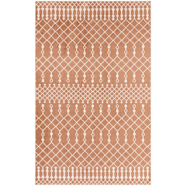 Nourison Astra Machine Washable Copper 3 ft. x 5 ft. Moroccan Transitional Area Rug