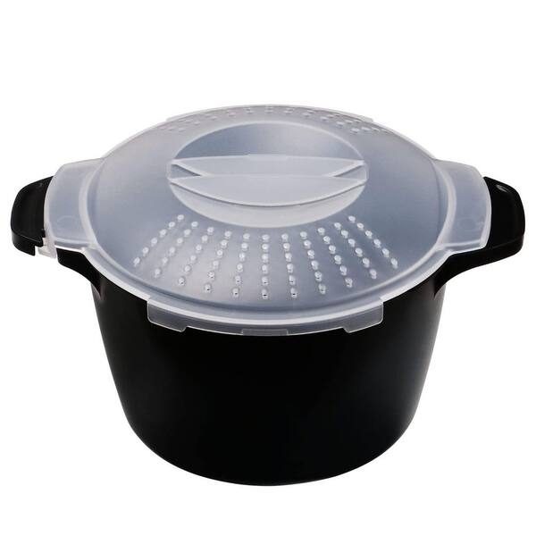 2 Quart Plastic Microwave Steamer Vegetable Cooker BPA Free Dishwasher Safe High Temperature Resistant Lock Lid