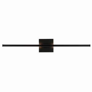 Makena 28 in. 1-Light Black Metal Dimmable Integrated LED Metal Wall Sconce
