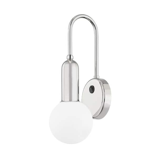 MITZI HUDSON VALLEY LIGHTING Gabby 4.75 in. Polished Nickel Wall Sconce