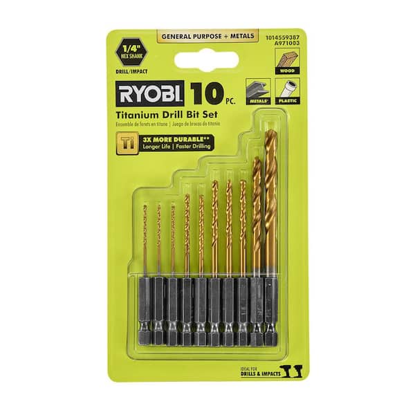 Titanium Drill Bit Set (10-Piece)