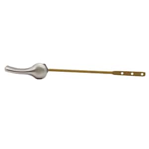 Front Mount Toilet Tank Trip Lever with Brass Rod in Satin Nickel