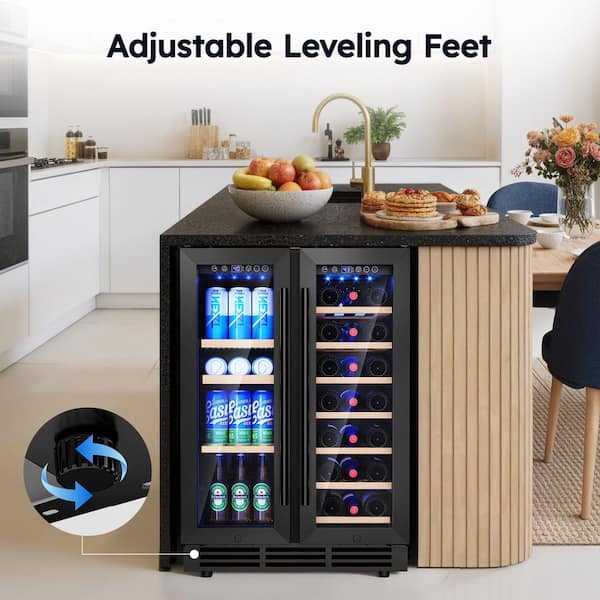 SIMZLIFE 24 in. Dual Zone 21-Bottles and 88-Cans Freestanding