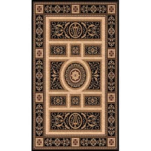 Majestic Black 5 ft. 3 in. x 7 ft. 5 in. Traditional Area Rug