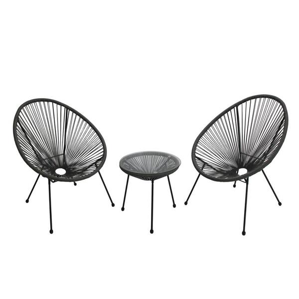 black string chair set