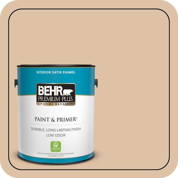BEHR PREMIUM PLUS 1 gal. #N280-3 Louvre Satin Enamel Low Odor Interior Paint & Primer