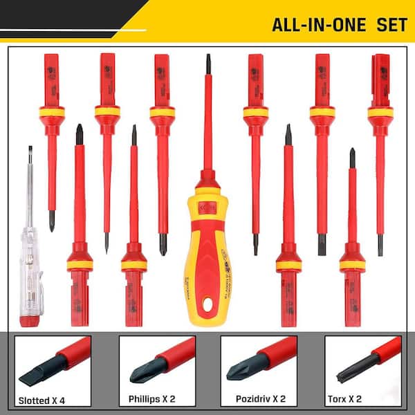 ヨシ　5p YICHUHAOXI 1000V Series 5.9 in. Shank 11-Bit Red Insulated