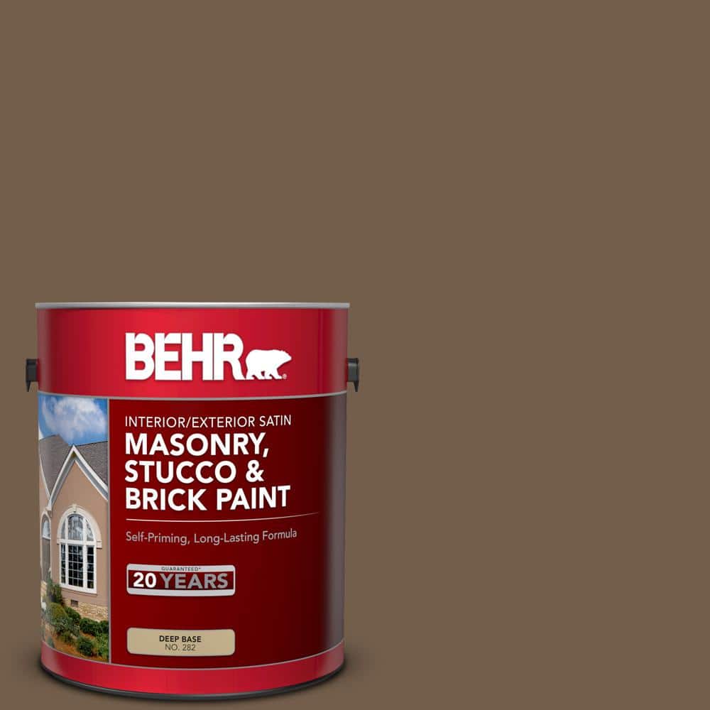 1 gal. #MS-46 Chestnut Brown Satin Interior/Exterior Masonry, Stucco and Br