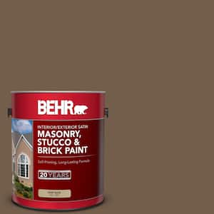 1 gal. #MS-46 Chestnut Brown Satin Interior/Exterior Masonry, Stucco and Brick Paint