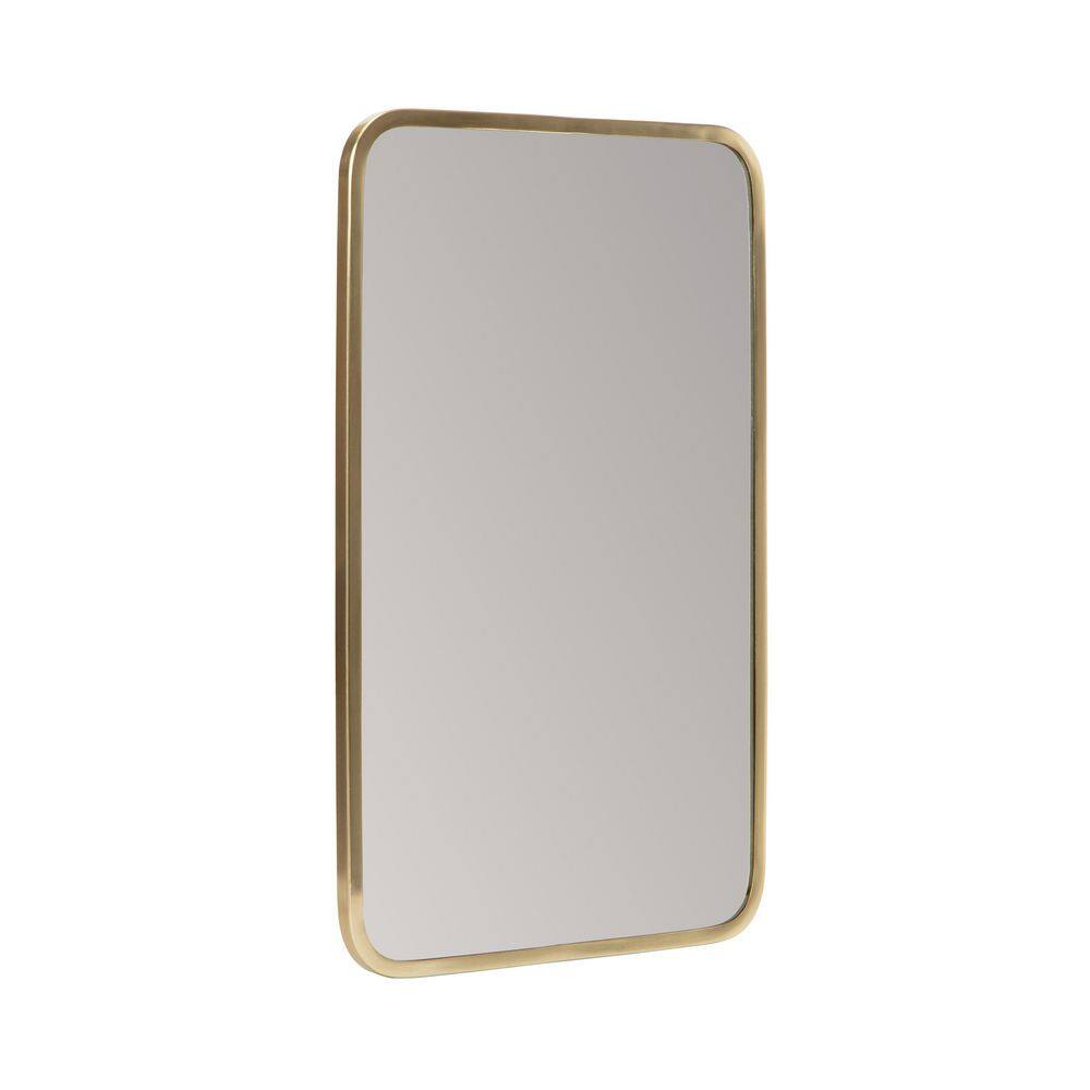 MH LONDON Camden 16 in. W x 24 in. H Iron Champagne Rectangular Accent Mirror