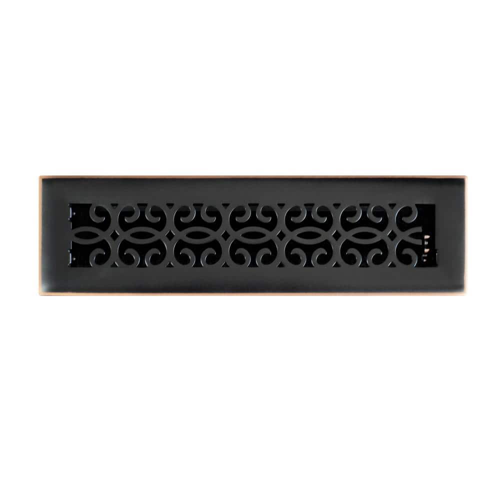 Classic Scroll 2 in. x 12 in. Steel Floor Register in Oil Rubbed Bronze price history on PriceWatchPro