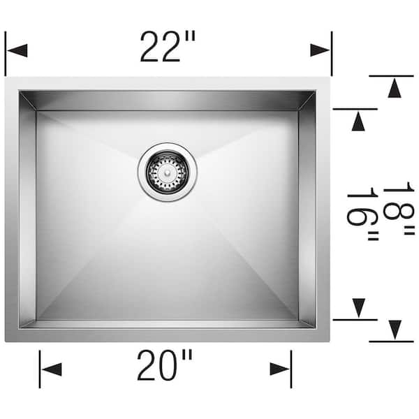 QUATRUS R0 Undermount Stainless Steel 22 in. Single Bowl Kitchen Sink QUATRUS R0 Undermount Stainless Steel 22 in. Single Bowl Kitchen Sink