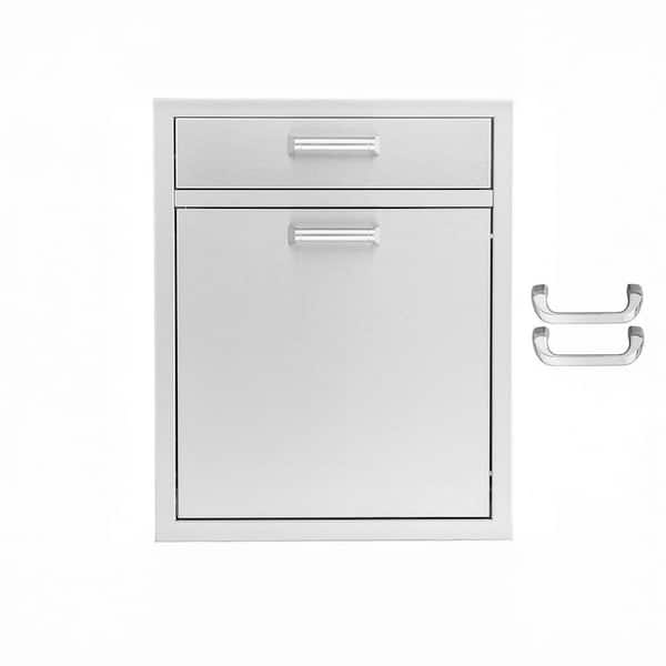 Signature 260 Series 21 in. x 26 in. Outdoor Kitchen BBQ Island Stainless Steel Single Access Drawer and Trash Bin Combo