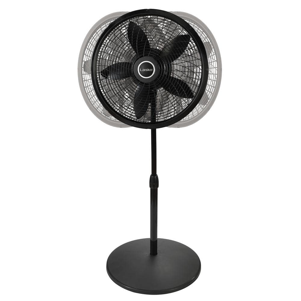 Black Adjustable Height Remote Controlled Oscillating Pedestal Fan