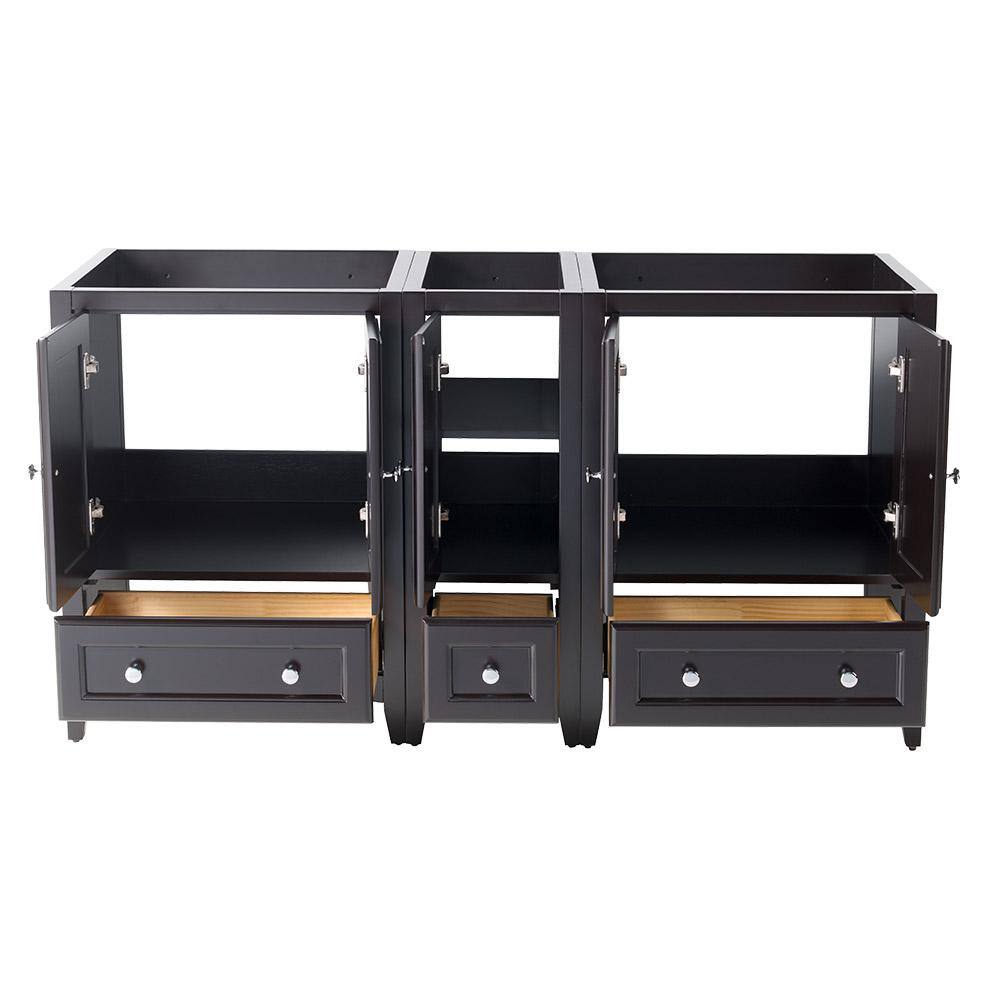 Espresso 60" Double Freestanding Engineered Wood Vanity Base