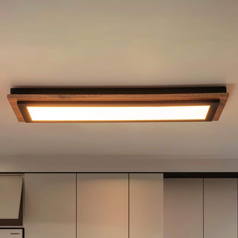 Rennnsan Auralis 21.3 in. Farmhouse Natural Wood Rectangular