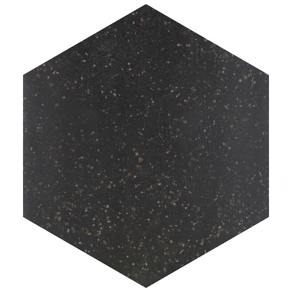 Merola Tile Palazzo Hex Nero 14-1/8 in. x 16-1/4 in. Porcelain Floor and Wall Tile (11.07 sq. ft./Case)