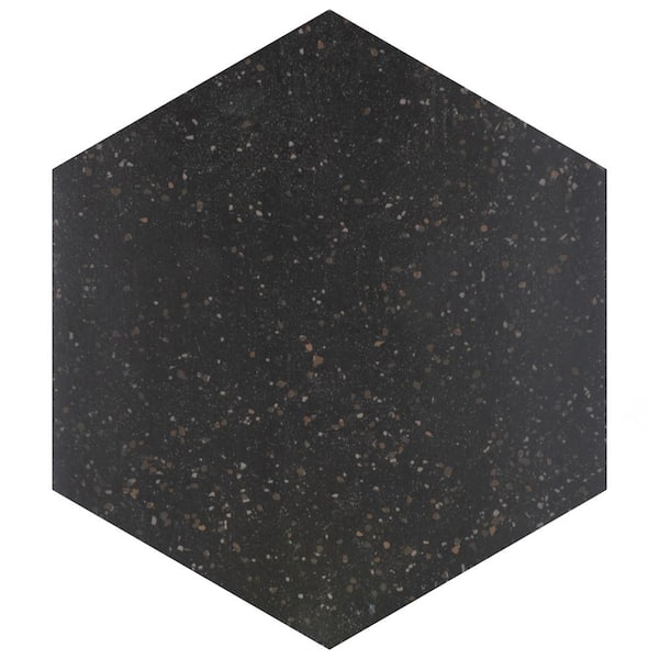 Palazzo Hex Nero 3-3/4 in. x 4-1/4 in. Porcelain Floor and Wall Take Home Tile Sample