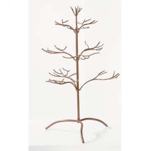 25 in. Copper Metal Ornament Tree with Hanging Branches