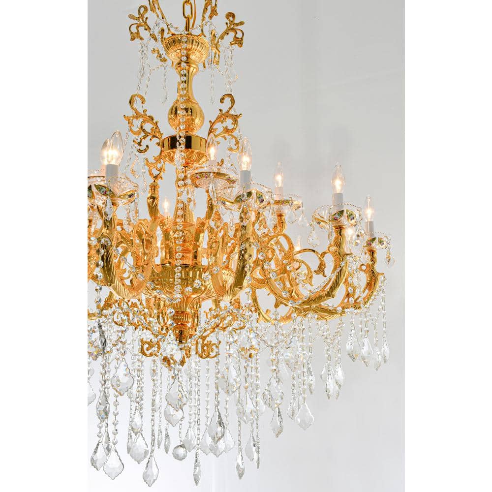 Grand Gold Empire Crystal Candle Chandelier
