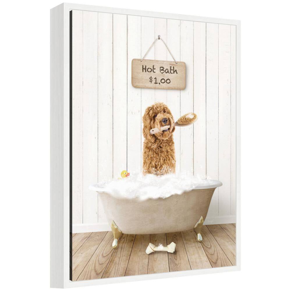 "Sylvie ""Golden Labradoodle in Hot Bath"" by Amy Peterson White Framed Art Print 18 in. x 24 in." price history on PriceWatchPro