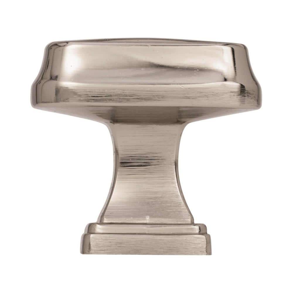 Polished Nickel Rectangular Cabinet Knob with Mounting Hardware