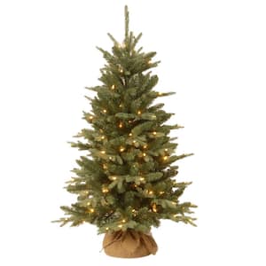 4 ft. Burlap Artificial Christmas Tree with Clear Lights