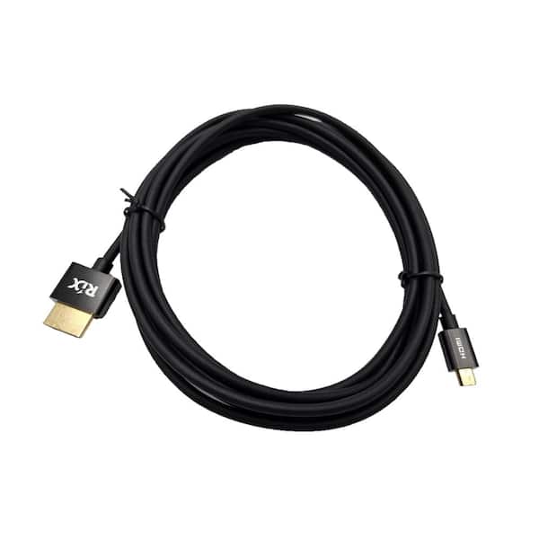 Micro Connectors, Inc 15 ft. HDMI to Micro HDMI 4K Ultra HD High-Speed with Ethernet Cables Black (5-Pack)