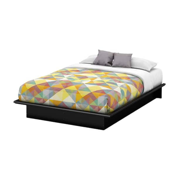 South Shore Step One Queen-Size Platform Bed in Pure Black