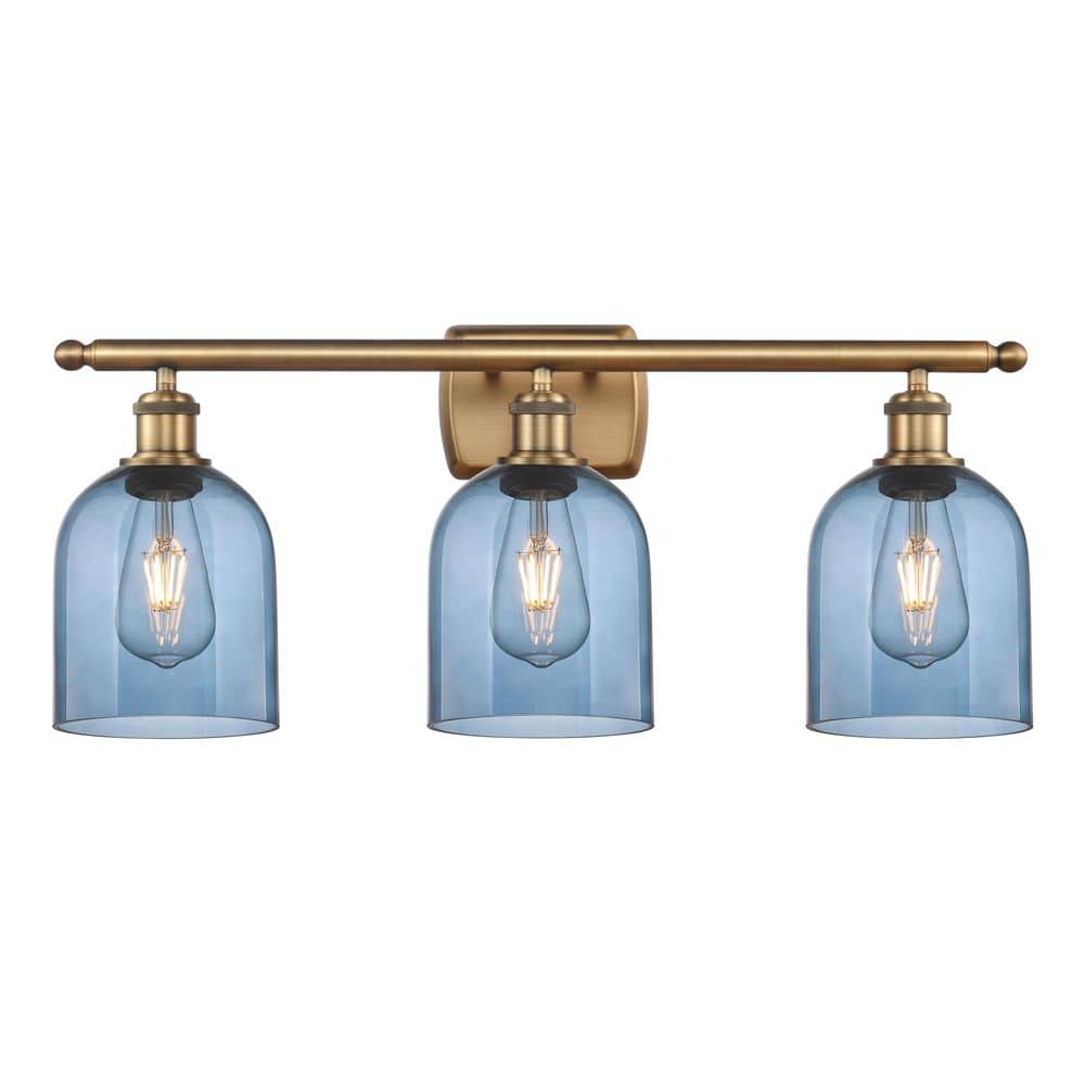 Bella 25.5 in. 3-Light Brushed Brass Vanity Light with Glass Shade price history on PriceWatchPro