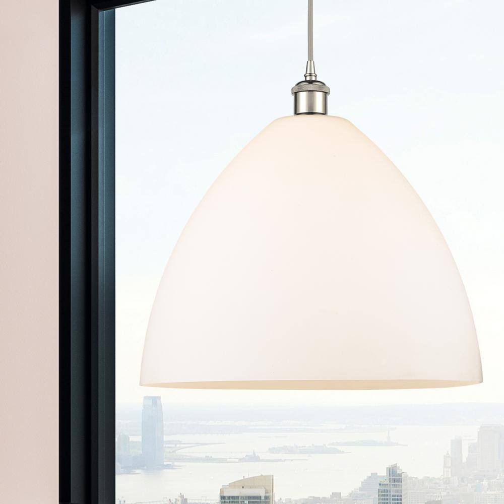Ballston 18.75" Mini Pendant Light in Polished Nickel with Glass Shade