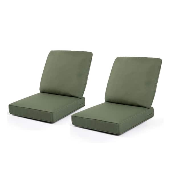 Cesicia 24 in. x 22 in. 2 Sets Outdoor Sectional Sofa Water Resistant Cushion in Green