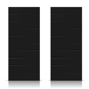 84 in. x 84 in. Hollow Core Black Painted Composite MDF Interior Double Closet Sliding Doors