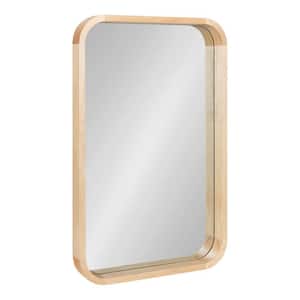 Hutton 20.00 in. W x 30.00 in. H Rectangle Wood Natural Framed Scandinavian Wall Mirror