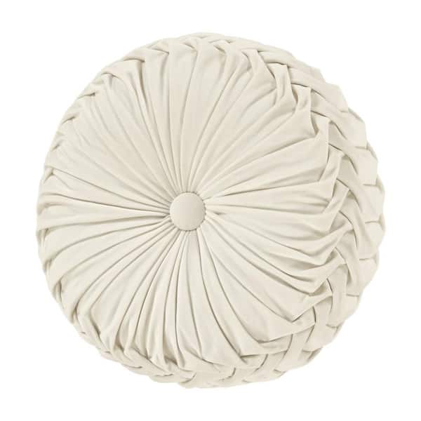 J QUEEN NEW YORK INC Toul house Polyester Tufted Round Decorative Throw Pillow 15 x 15 in.