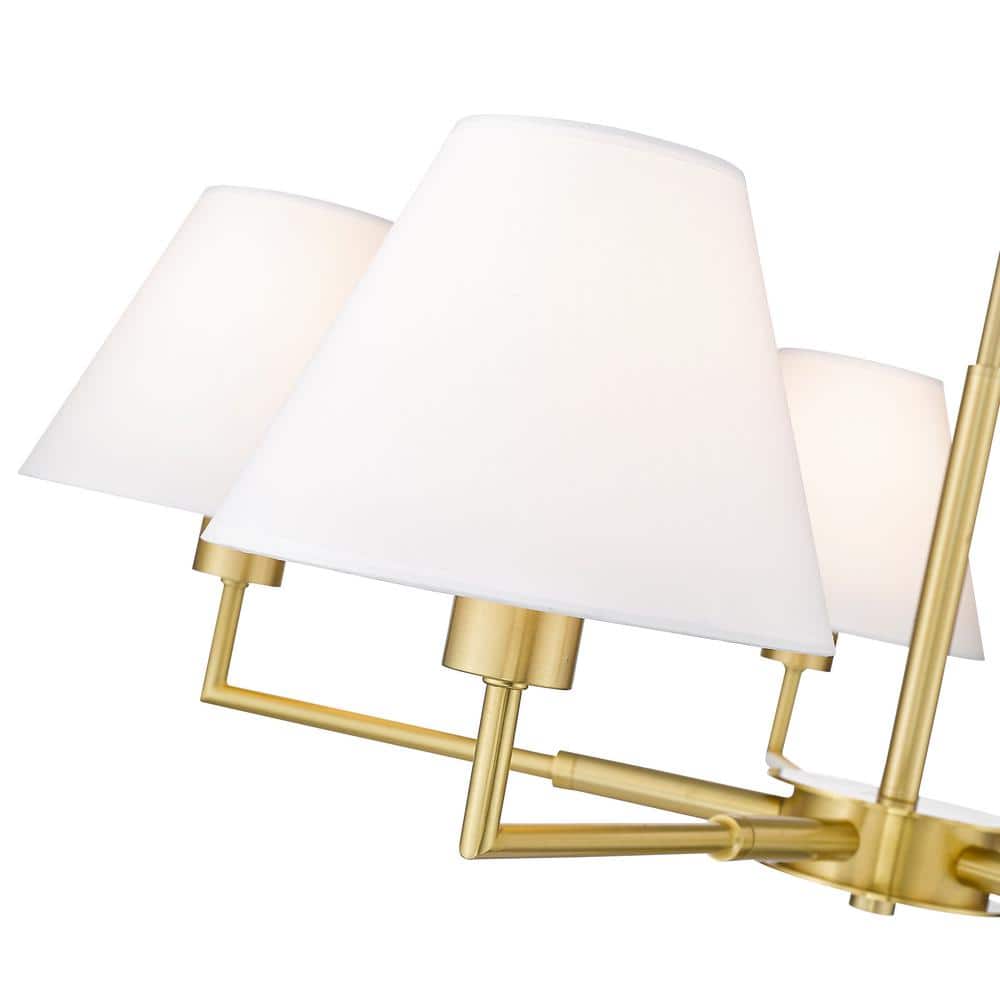 Leila Luxe Gold 5-Light Chandelier with Conical Shades